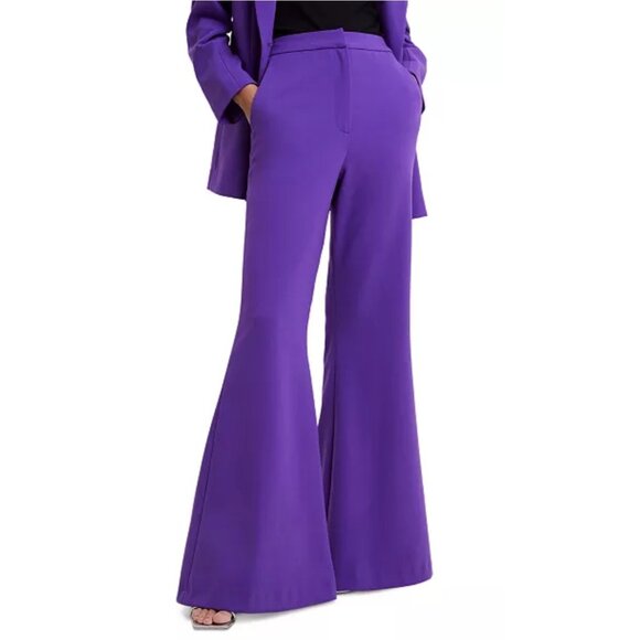 French Connection Whisper Flare Trousers In Cobalt Violet Size 8 - Picture 1 of 12